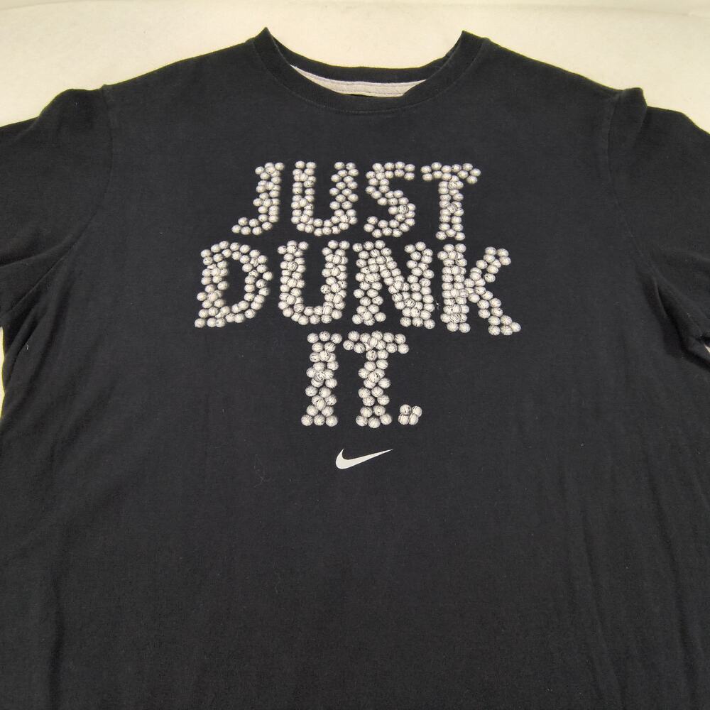 Nike Tee Just Dunk It Short Sleeve Crew Neck Graphic Shirt Womens Size XL Black